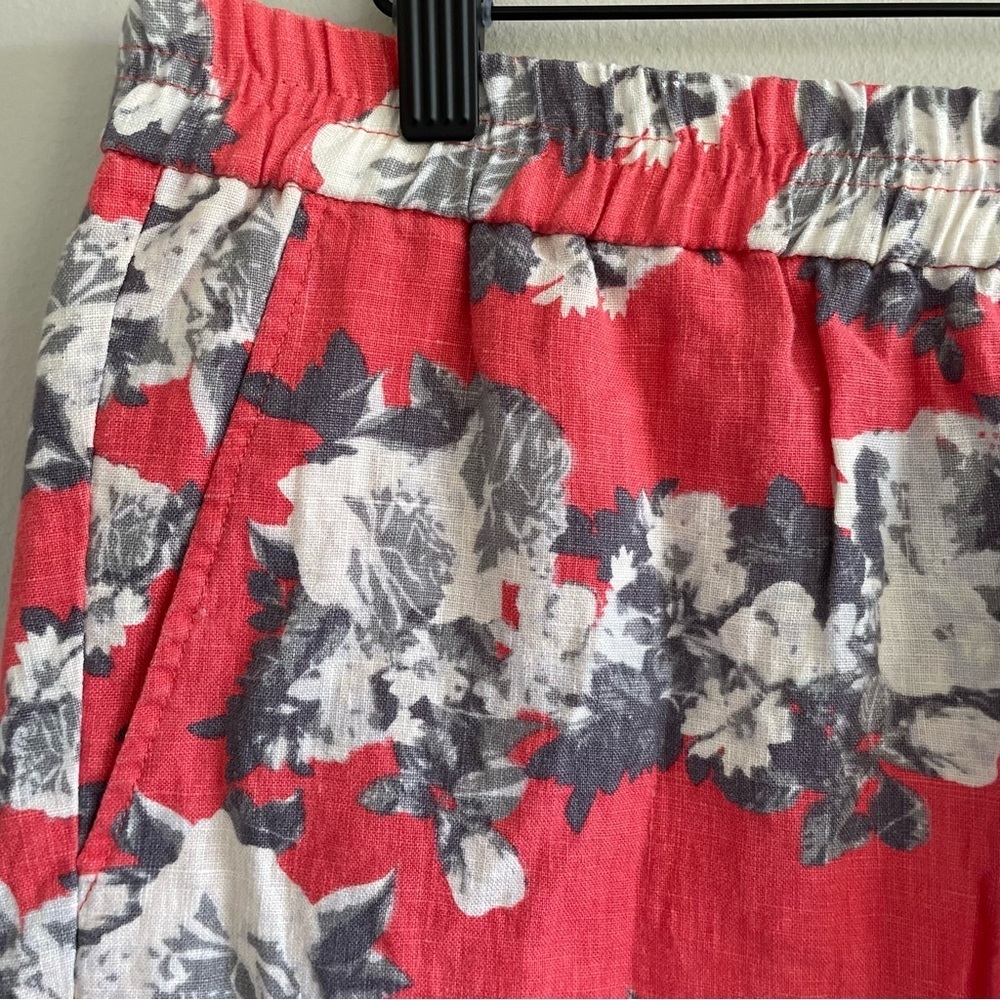 Kut From The Kloth Women's Jansen Printed Linen Short Coral Size 12 - Picture 4 of 8